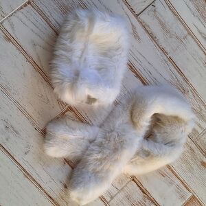 Joe Fresh Little Girl's Neckscarf & Hand Muff, White Furry